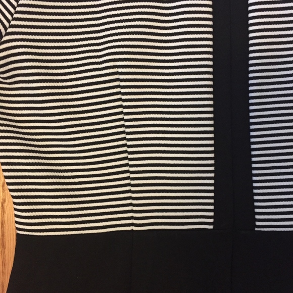 LOFT Black and White Fitted Striped Dress 10 - Picture 7 of 8